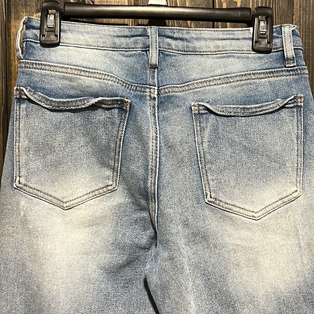 Almost Famous Jeans 5 Destroyed High Rise Ankle Grunge Casual Straight Leg Light - Picture 6 of 9
